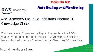 Module 10 Knowledge Check Answers || Auto Scaling and Monitoring || AWS Academy Cloud Foundations