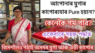 কেনেকৈ গম পাব মুগাৰ কাপোৰ Pure হয়নে? ￼বিদেশলৈও পঠাই মুগা আৰু এড়ী কাপোৰ How to know Pure Muga Silk