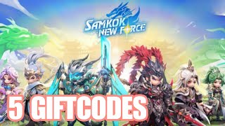 Samkok New Force || All 5 giftcodes & How to redeem codes_Samkok New Force 5 Codes