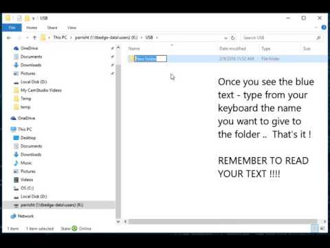 Create a folder in Window 7, 8 and 10