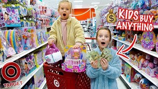 KIDS NO BUDGET TARGET SHOPPING! 🤑 Peyton & Olivia Toy Haul