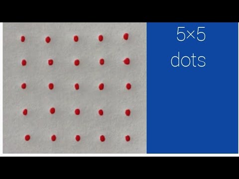 Small dots muggulu | easy dot daily kolam rangoli designs | 5×5 dots simple kolam |