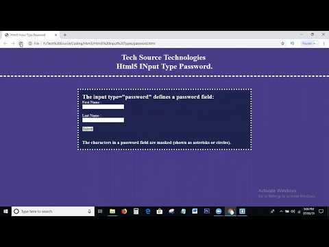 Html5 Input type Password | Input type = "password" | Html5 Tutorials For Beginners