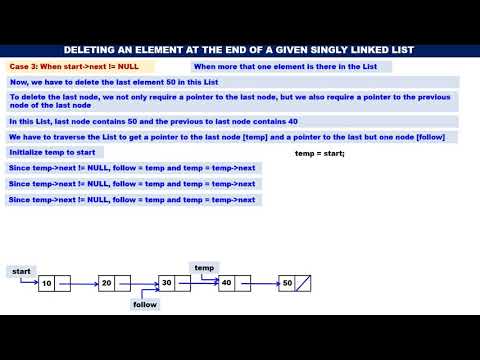 Linked List - Video 16 - Deletion at the End of a Singly Linked List