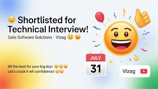 🎉 Shortlisted for Technical Interview at Sails Software Solutions | All the Best! 🚀 | #sails