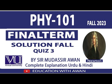 PHY101(P-3)|Solved Mcqs|Lecture (22- 35)