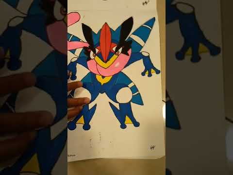 I painted Ash Greninja from Pokemon 😏 #shorts #pokemon #smartprojects
