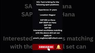 HCL  HIRING REQUIREMENT @FreeJobsNotification