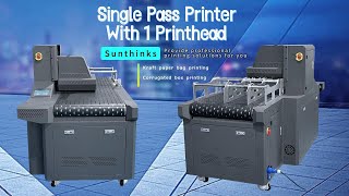 Single pass printer with 1 printhead for printing corrugated paper boxes kraft paper bags