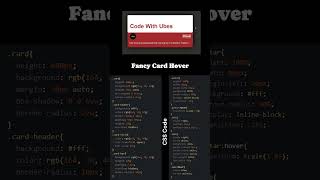 Fancy Card Hover #html #css #coding #programming #tutorial