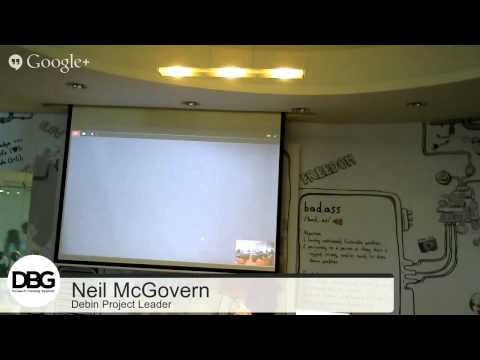 Neil McGovern Addrissing Debian Jessie Release Party at Trivandrum