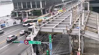 基隆港東岸郵輪廣場與市民廣場平台串連橋樑工程（2025年1月）（基隆東岸廣場視角）⚠️🚧🔨