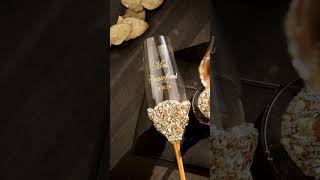 Personalized Wedding Flutes in Gold #wedding #gift #weddinggift #bridetobe #bride #customgift