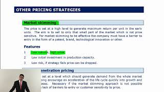 ACCA LSBF F5 Lecture 8 Pricing