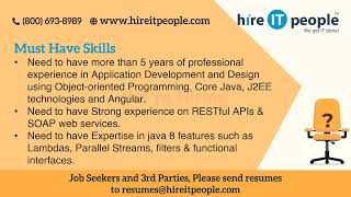 Java Jobs | Springboot Jobs | Austin, TX | Job ID: 35973 |