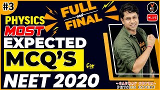 Most Expected NEET Physics Questions #3 | NEET 2020 Preparation | NEET Question | Gaurav Gupta