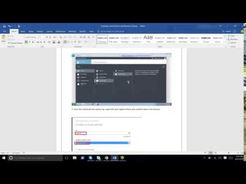 Cloud Service and Resource Group Configuration steps