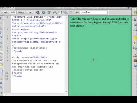 How to add background color to a webpage using the body tag