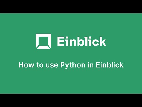 How to use Python in Einblick