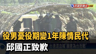 役男憂役期變1年陳情民代 邱國正致歉－民視台語新聞