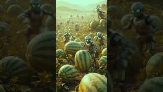 Robots Harvesting watermelon farm in the field 🍉 #shortsfeed #edit #funny #cyberpunk2077 #anime