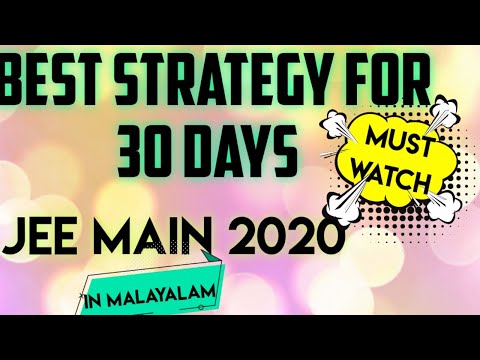 Best Strategy for 30 days For JEE MAIN 2020|JEE MAIN|2020|IIT-JEE