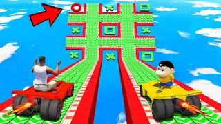 SHINCHAN AND FRANKLIN TRIED THE SPEED BOOSTER TIC TAC TOE PARKOUR CHALLENGE GTA 5