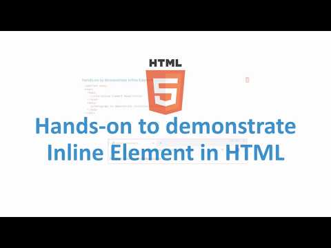 Hands on to demonstrate Inline Element in HTML