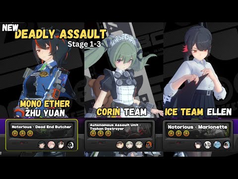 NEW Deadly Assault Stage 1-3 Zhu Yuan Corin Ellen | Zenless Zone Zero v1.5