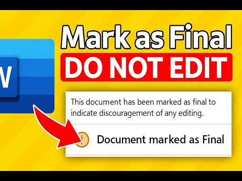 🔐 How to Mark a Word Document as Final | Show “Read-Only” Alert & Prevent Editing Easily