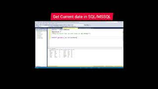 SQL Query #Get current date in SQL/MSSQL #trendingshorts #viralshorts#trending