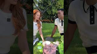 Madelaine and Owen on set for Tory Burch x BonBon
