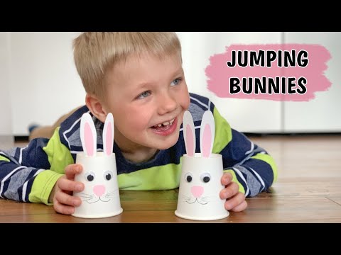 Cute and fun indoor Easter activity for kids "Jumping bunnies"