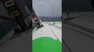 Team building sailing CleanSport with strong wind of over 40 knots