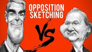 How to Caricature Difficult Faces with Opposition Sketching