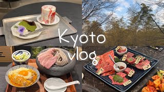 🍵京都vlog｜2泊3日弾丸旅行🚅｜お洒落カフェ&鴨蕎麦🍴🩷｜錦市場・鈴虫寺｜Kyoto trip