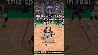 Bronny is NOT doing this smooth spin in real life 🙏😭 #nba #bronnyjames #shorts #funny