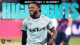 HIGLIGHTS: Jordan & Jacks steer Surrey to London Derby win over Middlesex | Vitality Blast