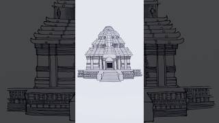 konark sun temple drawing easy. temple drawing. #templedrawing #linedrawing #konarksuntemple