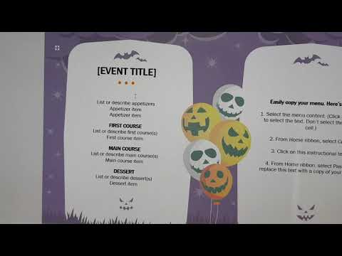 Learning french menu in word document