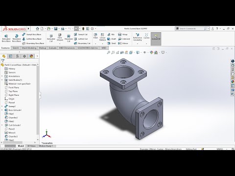 SolidWorks Basic Tutorial Design | Part 4 - Curved Base