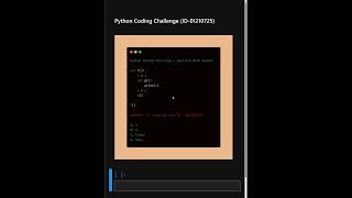 Python Coding Challenge ID 01210725