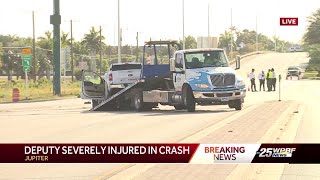 Deputy severely injured in Jupiter crash near Florida Turnpike