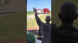 Retired Man Receives Emotional Tribute from Fellow Officers in Front of His House! #shorts #salute