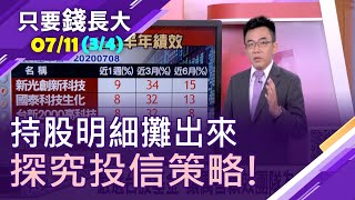 【嚴選台股基金 讓厲害投信團隊為您投資!如何創造高績效?持股明細攤出來 探究基金經理人的布局策略】20200711(第3/4段)只要錢長大*鄭明娟(呂漢威)