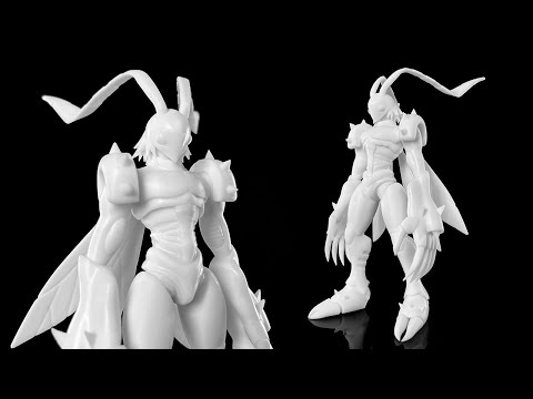 3D打印飞虫兽スティングモン/Stingmon数码宝贝Digimon白模型未上色树脂