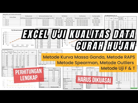 Excel Rainfall Data Quality Test Double Mass Curve Method, RAPS, Spearman, Outliers, F & T Test