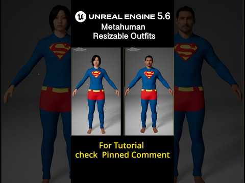 Unreal Engine 5.6 Metahuman Parametric Outfits Resizable Clothes  #unrealengine5 #ue5 #metahuman