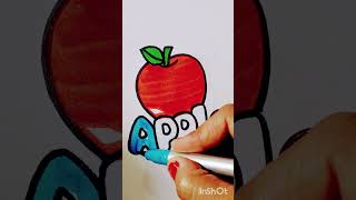 a for apple #drawing #satisfiyingart#art #colourning #emojimix #trending #shorts #viral#youtubeshort