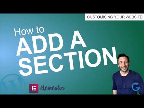Add a section in Elementor Website Builder